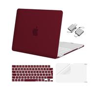 MOSISO Case Compatible with MacBook Neo 13 inch 2026 Release A3404 with A18 Pro Chip, Crack-Resistant Protective Hard Shell Cover &Keyboard Skin&Screen Film&Type C, Burgundy
