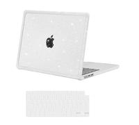 MOSISO Compatible with MacBook Air 13.6 inch Case M4 M3 M2 2025 2024 2023 2022 A3240 A3113 A2681, Anti-Cracking & Anti-Fingerprint Glitter Sparkly Hard Shell TPU Bumper&Keyboard Cover, Transparent