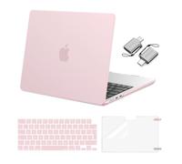 MOSISO Compatible with MacBook Air 13 Case,13.6" Display, Baby Pink | Hard Shell Compatible with MacBook Air 13.6 inch Case M5 M4 M3 M2 2026-2022&Keyboard Cover&Screen Protector&Type C Adapter