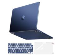 MOSISO Compatible with MacBook Air 13 inch Case 100% Match Official Color 2025 2024 2023 2022 M4 M3 M2 A3240 A3113 A2681, Slim Hard Shell for MacBook Air 13.6&KeyboardSkin&ScreenFilm, Midnight Clear