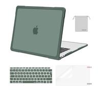 MOSISO Compatible with MacBook Air 13 inch Case 2021-2018 M1 A2337 A2179 A1932 Touch ID, Soft TPU Bumper Plastic Anti-scratch Hard Case&Keyboard Cover&Screen Protector&Storage Bag, Emerald Green