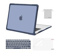 MOSISO Compatible with MacBook Air 13 inch Case 2021-2018 M1 A2337 A2179 A1932 Touch ID, Soft TPU Bumper Plastic Anti-scratch Hard Case&Keyboard Cover&Screen Protector&Storage Bag, Midnight Blue