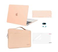 MOSISO Compatible with MacBook Air 13 inch Case 2021 2020 2019 2018 M1 A2337/2179/1932, Hard Shell for MacBook Air M1 Case 13.3 inch &Bag&Keyboard Skin&Webcam Cover&Screen Protector, Pastel Orange