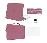 MOSISO Compatible with MacBook Air 13 inch Case 2021 2020 2019 2018 M1 A2337/2179/1932, Hard Shell for MacBook Air M1 Case 13.3 inch &Bag&Keyboard Skin&Webcam Cover&Screen Protector, Tea Petal Pink