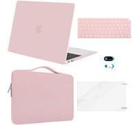 MOSISO Compatible with MacBook Air 13 inch Case 2021 2020 2019 2018 M1 A2337/2179/1932, Hard Shell for MacBook Air M1 Case 13.3 inch &Bag&Keyboard Skin&Webcam Cover&Screen Protector, Rose Quartz