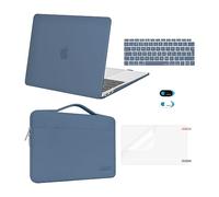 MOSISO Compatible with MacBook Air 13 inch Case 2021 2020 2019 2018 M1 A2337/2179/1932, Hard Shell for MacBook Air M1 Case 13.3 inch &Bag&Keyboard Skin&Webcam Cover&Screen Protector, Steel Blue