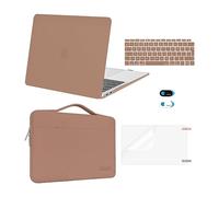 MOSISO Compatible with MacBook Air 13 inch Case 2021 2020 2019 2018 M1 A2337/2179/1932, Hard Shell for MacBook Air M1 Case 13.3 inch &Bag&Keyboard Skin&Webcam Cover&Screen Protector, Caramel Brown