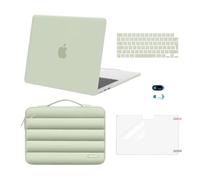 MOSISO Compatible with MacBook Air 13 inch Case 2025 2024-2022 M4 M3 M2 A3240 A3113 A2681, Hard Shell Cover&Puffy Bag&KeyboardSkin&Webcam Cover&ScreenFilm for MacBook Air 13.6 inch Case, Sage Green