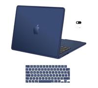 MOSISO Compatible with MacBook Air 13 inch Case 2025 2024 2023 2022 M4 A3240 M3 A3113 M2 A2681, Soft TPU Frame Bumper Anti-Cracking Hard Shell&KeyboardSkin&Webcam Cover for Air 13.6 Case,Midnight Blue
