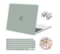 MOSISO Compatible with MacBook Air 13 inch Case 2025 2024 2023 2022 M4 M3 M2 A3240 A3113 A2681, Hard Shell Cover&Keyboard Skin&Laptop Decals&Type C for MacBook Air 13.6 inch Case, Antique Green