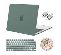 MOSISO Compatible with MacBook Air 13 inch Case 2025 2024 2023 2022 M4 M3 M2 A3240 A3113 A2681, Hard Shell Cover&Keyboard Skin&Laptop Decals&Type C for MacBook Air 13.6 inch Case, Emerald Green