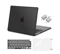 MOSISO Compatible with MacBook Air 13 inch Case 2026-2022 M5 M4 M3 M2 A3449 A3240 A3113 A2681 13.6-inch Display, Anti-Fingerprint&Crack Edge Guard Corners TPU Bumper Hard Case 4in1 Kit, Black