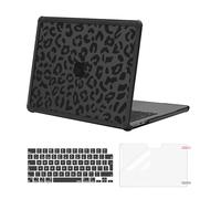 MOSISO Compatible with MacBook Air 13 inch Case 2026-2022 M5 M4 M3 M2 A3449 A3240 A3113 A2681,Anti-Cracking Leopard Grain TPU Bumper Hard Cover for Mac Air 13.6&KeyboardSkin&ScreenFilm, Black