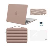 MOSISO Compatible with MacBook Air 13 inch Case 2026-2022 M5 M4 M3 M2 A3449 A3240 A3113 A2681, Hard Shell Cover&Puffy Bag&KeyboardSkin&Webcam Cover&ScreenFilm for MacBook Air 13.6" Case, Bronze Brown