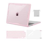 MOSISO Compatible with MacBook Air 13 inch Case 2026-2022 M5 M4 M3 M2 A3449 A3240 A3113 A2681,Symmetric Geometric Hard Shell TPU Bumper&Keyboard Skin&ScreenFilm&Pouch for Mac 13.6 Case, Pink