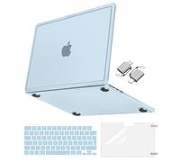 MOSISO Compatible with MacBook Air 13 inch Case 2026-2022, Sky Blue | 4 in 1 Kit Crack-Resistant Reinforced Coners Guard Hard Shell Cover Compatible with MacBook Air 13 inch Case M5 M4 M3 M2