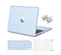 MOSISO Compatible with MacBook Air 13 inch Case 2026-2022, Sky Blue | 4 in 1 Kit Seamless Fit Anti-Crack Reinforced Corners Shell Compatible with MacBook Air 13.6 inch Case M5 M4 M3 M2