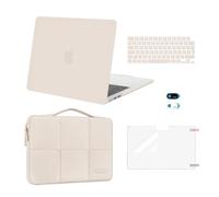 MOSISO Compatible with MacBook Air 13 inch Case 2026 2025 2024-2022 M4 A3240 M3 A3113 M2 A2681,Hard Cover for MacBook Air 13.6 inch Case &Six Grids Puffy Bag&Keyboard Cover&WebcamCover&ScreenFilm,Sand
