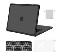 MOSISO Compatible with MacBook Air 13 inch Case M1 2021-2018, Black | Soft TPU Bumper Anti-scratch Case Compatible with MacBook Air 13 A2337 A2179 A1932&Keyboard Skin&Screen Protector&Storage Bag