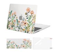MOSISO Compatible with MacBook Air 13 inch Case M4 M3 M2 2025 2024 2023 2022 A3240 A3113 A2681 Chip Touch ID, Plastic Wild Flowers Hard Shell Case & Keyboard Cover & Screen Protector,Transparent