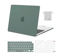 MOSISO Compatible with MacBook Air 13 inch Case M4 M3 M2 2025 2024 2023 2022 A3240 A3113 A2681 Chip, Hard Shell&Keyboard Skin&ScreenFilm&Pouch for MacBook Air 13.6 inch Case M2 M3 M4, Emerald Green