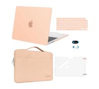 MOSISO Compatible with MacBook Air 13 inch Case M4 M3 M2 2025 2024 2023 2022 A3240 A3113 A2681, Hard Shell&Sleeve Bag&Keyboard Skin&Webcam Cover&ScreenFilm for MacBook Air 13.6 Case, Pastel Orange
