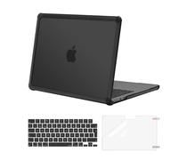 MOSISO Compatible with MacBook Air 13 inch Case M4 M3 M2 2025 2024 2023 2022 A3240 A3113 A2681, Hard Shell for Macbook Air 13.6 Case Anti-Cracking TPU Bumper&Keyboard Skin&Screen Film, Black