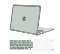MOSISO Compatible with MacBook Air 13 inch Case M4 M3 M2 2025 2024 2023 2022 A3240 A3113 A2681, Hard Shell for Macbook Air 13.6 Case Anti-Cracking TPU Bumper&Keyboard Skin&Screen Film, Emerald Green