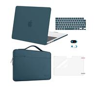 MOSISO Compatible with MacBook Air 13 inch Case M4 M3 M2 2025 2024 2023 2022 A3240 A3113 A2681, Hard Shell&Sleeve Bag&Keyboard Skin&Webcam Cover&ScreenFilm for MacBook Air 13.6 Case, Teal Green