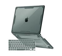 MOSISO Compatible with MacBook Air 13 inch Case M4 M3 M2 2025 2024 2023 2022 A3240 A3113 A2681,Symmetric Geometric Heavy Duty Hard Cover for MacBook Air Case 13.6 TPU Bumper&KeyboardSkin,Emerald Green
