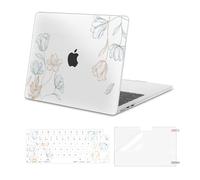 MOSISO Compatible with MacBook Air 13 inch Case M4 M3 M2 2025 2024 2023 2022 A3240 A3113 A2681 Touch ID,Hard Shell&Keyboard Skin&Screen Protector for MacBook Air 13.6 inch Case, Sketch Elegant Flowers