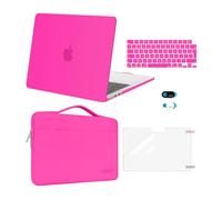 MOSISO Compatible with MacBook Air 13 inch Case M4 M3 M2 2026 2025 2024-2022 A3240 A3113 A2681, Hard Shell&Sleeve Bag&Keyboard Skin&Webcam Cover&ScreenFilm for MacBook Air 13.6 Case, Bright Rose