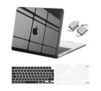 MOSISO Compatible with MacBook Air 13 inch Case M4 M3 M2 2026 2025 2024-2022 A3240 A3113 A2681, Hard Shell for MacBook Air 13.6 inch Case &Keyboard Cover&Screen Film&Type C Adapter, Smoke Black