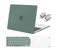 MOSISO Compatible with MacBook Air 13 inch Case M4 M3 M2 2026 2025 2024-2022 A3240 A3113 A2681, Hard Shell for MacBook Air 13.6 inch Case &Keyboard Cover&Screen Film&Type C Adapter, Emerald Green