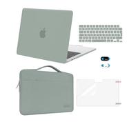 MOSISO Compatible with MacBook Air 13 inch Case M4 M3 M2 2026 2025 2024-2022 A3240 A3113 A2681, Hard Shell&Sleeve Bag&Keyboard Skin&Webcam Cover&ScreenFilm for MacBook Air 13.6 Case, Antique Green