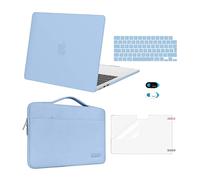MOSISO Compatible with MacBook Air 13 inch Case M4 M3 M2 2026 2025 2024-2022 A3240 A3113 A2681, Hard Shell&Sleeve Bag&Keyboard Skin&Webcam Cover&ScreenFilm for MacBook Air 13.6 Case, Air Blue