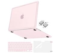 MOSISO Compatible with MacBook Air 13 inch Case M5 M4 M3 M2 2026-2022 A3449 A3240 A3113 A2681 13.6 inch Display,4 in 1 Kit Crack-Resistant Reinforced Coners Guard Hard Shell Cover, Pink