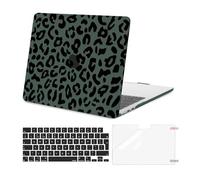 MOSISO Compatible with MacBook Air 13 inch Case M5 M4 M3 M2 2026-2022 A3449 A3240 A3113 A2681 13.6-inch Liquid Retina Display, Leopard Grain Hard Shell Case&Keyboard Cover&ScreenFilm, Green