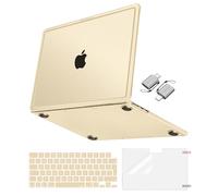 MOSISO Compatible with MacBook Air 13 inch Case M5 M4 M3 M2 2026-2022 A3449 A3240 A3113 A2681 13.6 inch Display,4 in 1 Kit Crack-Resistant Reinforced Coners Guard Hard Shell Cover, Starlight