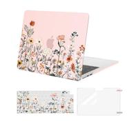 MOSISO Compatible with MacBook Air 13 inch Case M5 M4 M3 M2 2026-2022 A3449 A3240 A3113 A2681, Garden Flowers Hard Shell Cover for MacBook Air 13.6 inch Case &KeyboardSkin&ScreenFilm, Pink