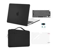 MOSISO Compatible with MacBook Air 13 inch Case M5 M4 M3 M2 2026-2022 A3449 A3240 A3113 A2681, Hard Shell&Sleeve Bag&Keyboard Skin&Webcam Cover&ScreenFilm for MacBook Air 13.6 Case, Black