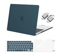 MOSISO Compatible with MacBook Air 13 inch Case M5 M4 M3 M2 2026-2022 A3449 A3240 A3113 A2681, Hard Shell Case for MacBook Air 13.6 inch &Keyboard Cover&Screen Film&Type C Adapter, Teal Green