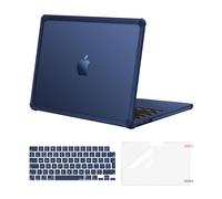 MOSISO Compatible with MacBook Air 13 inch Case M5 M4 M3 M2 2026-2022 A3449 A3240 A3113 A2681, Hard Shell for Macbook Air 13.6 Case Anti-Cracking TPU Bumper&Keyboard Skin&Screen Film, Midnight Blue