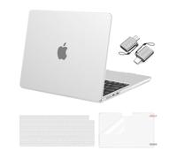 MOSISO Compatible with MacBook Air 13 inch Case M5 M4 M3 M2 2026-2022 A3449 A3240 A3113 A2681, Hard Shell Case for MacBook Air 13.6 inch &Keyboard Cover&Screen Film&Type C Adapter, Frost
