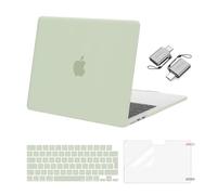 MOSISO Compatible with MacBook Air 13 inch Case M5 M4 M3 M2 2026-2022 A3449 A3240 A3113 A2681, Hard Shell Case for MacBook Air 13.6 inch &Keyboard Cover&Screen Film&Type C Adapter, Sage Green