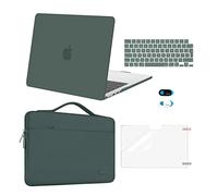MOSISO Compatible with MacBook Air 13 inch Case M5 M4 M3 M2 2026-2022 A3449 A3240 A3113 A2681, Hard Shell&Sleeve Bag&Keyboard Skin&Webcam Cover&ScreenFilm for MacBook Air 13.6 Case, Emerald Green