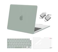 MOSISO Compatible with MacBook Air 13 inch Case M5 M4 M3 M2 2026-2022 A3449 A3240 A3113 A2681, Hard Shell Case for MacBook Air 13.6 inch &Keyboard Cover&Screen Film&Type C Adapter, Antique Green