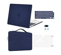 MOSISO Compatible with MacBook Air 13 inch Case M5 M4 M3 M2 2026-2022 A3449 A3240 A3113 A2681, Hard Shell&Sleeve Bag&Keyboard Skin&Webcam Cover&ScreenFilm for MacBook Air 13.6 Case, Navy Blue