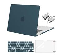 MOSISO Compatible with MacBook Air 15 inch Case 2025 2024 2023 M4 M3 M2 A3241 A3114 A2941, Hard Shell Cover for MacBook Air Case M2 M3 M4 15 &KeyboardSkin&ScreenFilm&Type C Adapter, Teal Green