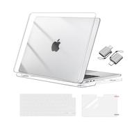 MOSISO Compatible with MacBook Air 15 inch Case 2025 2024 2023 M4 M3 M2 A3241 A3114 A2941, Hard Shell Cover for MacBook Air Case M2 M3 M4 15 &KeyboardSkin&ScreenFilm&Type C Adapter, Crystal Clear